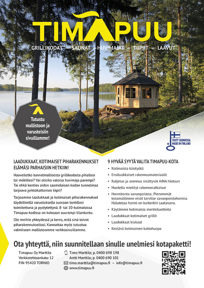 Timapuun 2-sivuinen esite kansikuva